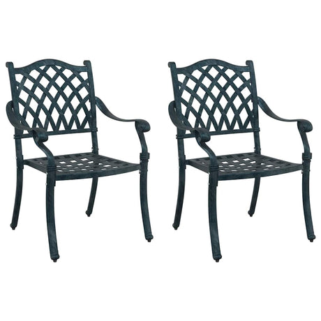 Garden Chair 2 pcs Green 55 x 56.5 x 91cm Aluminium