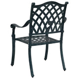 Garden Chair 2 pcs Green 55 x 56.5 x 91cm Aluminium