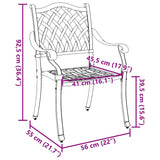 Garden Chair 2 pcs Green 55 x 56.5 x 91cm Aluminium
