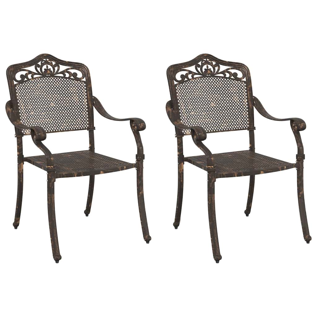 Garden Chair 2 pcs Bronze 55 x 56.5 x 91cm Aluminium