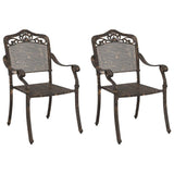 Garden Chair 2 pcs Bronze 55 x 56.5 x 91cm Aluminium