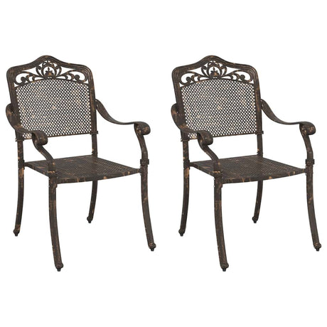 Garden Chair 2 pcs Bronze 55 x 56.5 x 91cm Aluminium