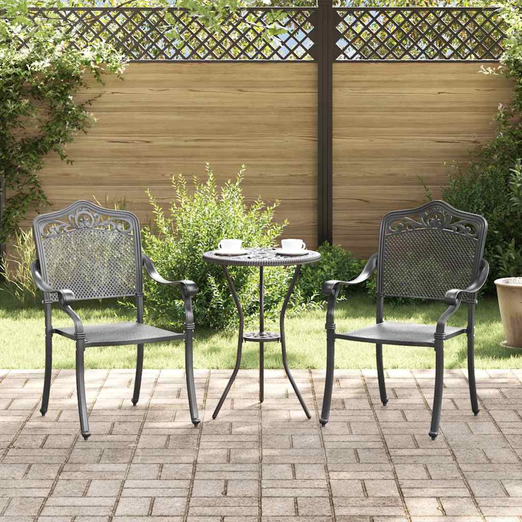 Garden Chair 2 pcs Black 55 x 56.5 x 91cm Aluminium