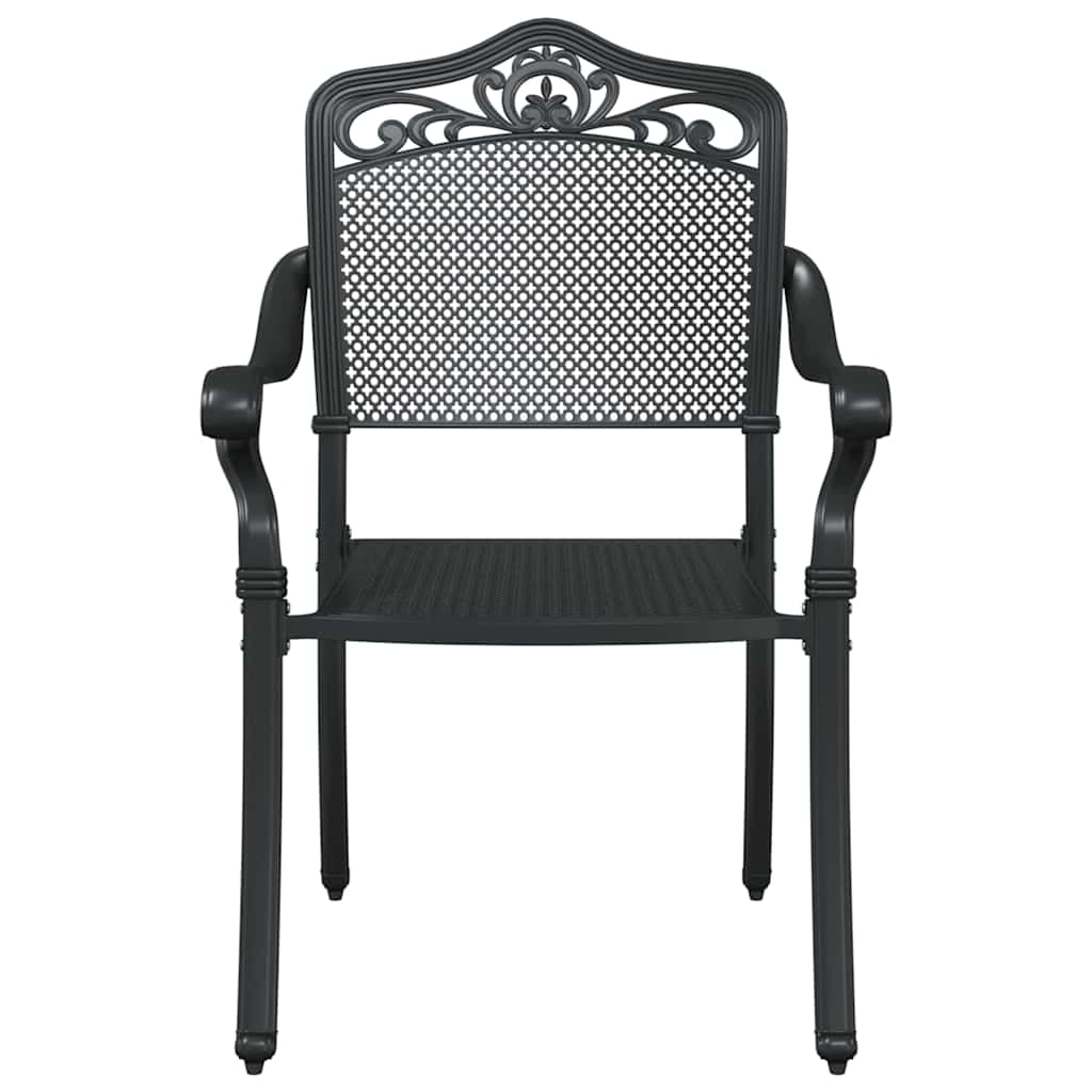 Garden Chair 2 pcs Black 55 x 56.5 x 91cm Aluminium