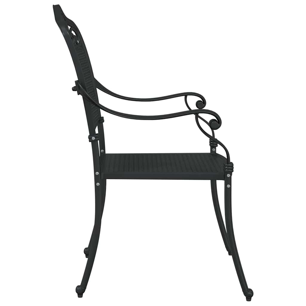 Garden Chair 2 pcs Black 55 x 56.5 x 91cm Aluminium