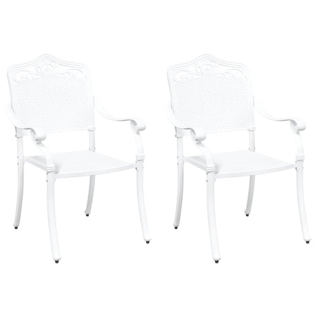 Garden Chair 2 pcs White 55 x 56.5 x 91cm Aluminium