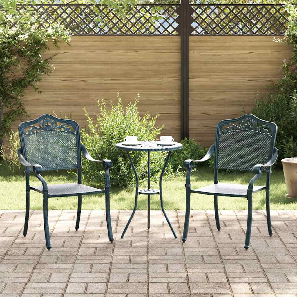 Garden Chair 2 pcs Green 55 x 56.5 x 91cm Aluminium
