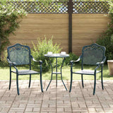 Garden Chair 2 pcs Green 55 x 56.5 x 91cm Aluminium