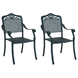 Garden Chair 2 pcs Green 55 x 56.5 x 91cm Aluminium