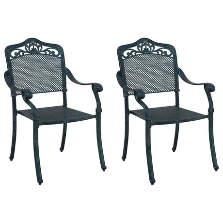 Garden Chair 2 pcs Green 55 x 56.5 x 91cm Aluminium