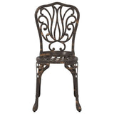 Garden Bistro Set 3 pcs Bronze Aluminium