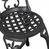 Garden Bistro Set 3 pcs Black Aluminium