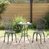 Garden Bistro Set 3 pcs Black Aluminium