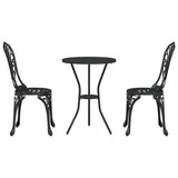 Garden Bistro Set 3 pcs Black Aluminium