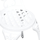 Garden Bistro Set 3 pcs White Aluminium