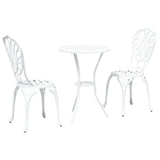 Garden Bistro Set 3 pcs White Aluminium