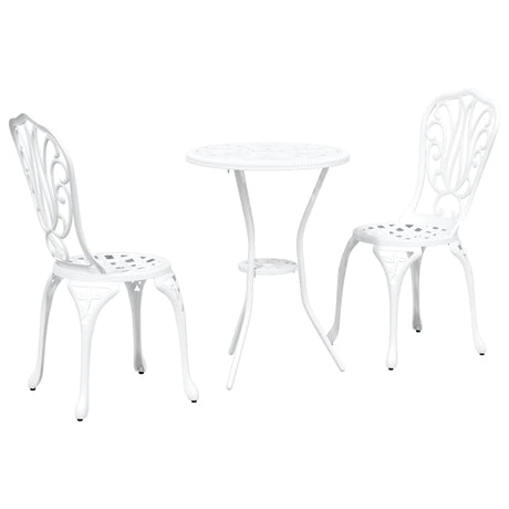 Garden Bistro Set 3 pcs White Aluminium
