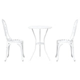 Garden Bistro Set 3 pcs White Aluminium
