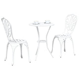 Garden Bistro Set 3 pcs White Aluminium