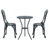 Garden Bistro Set 3 pcs Green Aluminium