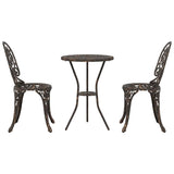 Garden Bistro Set 3 pcs Bronze Aluminium