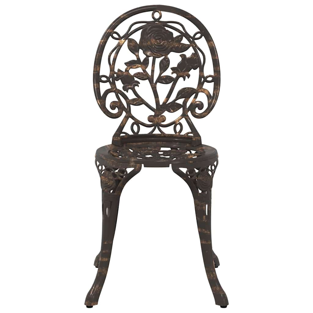 Garden Bistro Set 3 pcs Bronze Aluminium