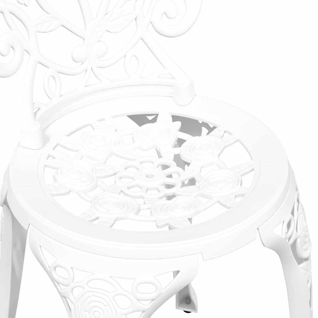 Garden Bistro Set 3 pcs White Aluminium