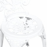 Garden Bistro Set 3 pcs White Aluminium