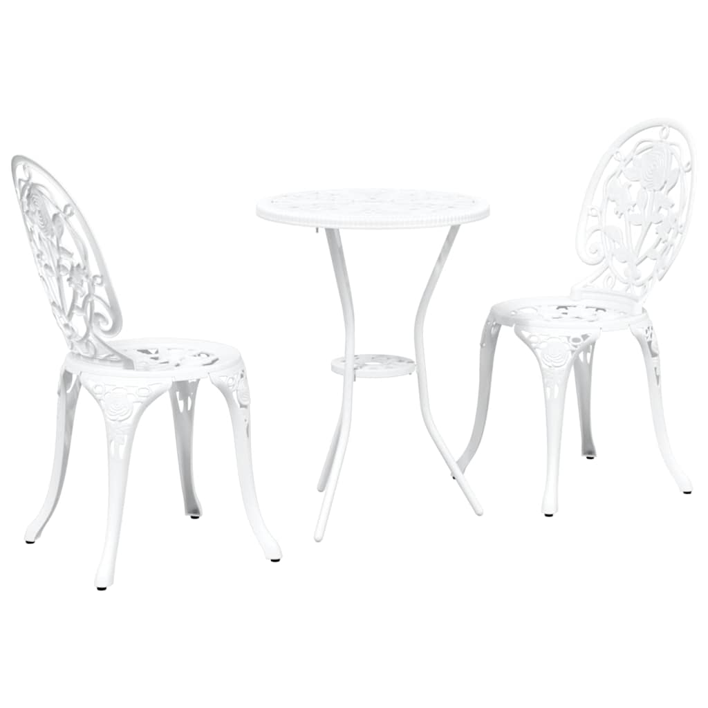 Garden Bistro Set 3 pcs White Aluminium