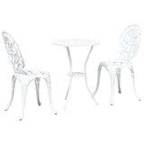 Garden Bistro Set 3 pcs White Aluminium