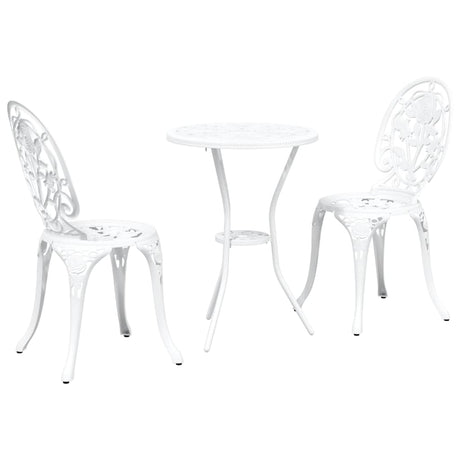 Garden Bistro Set 3 pcs White Aluminium