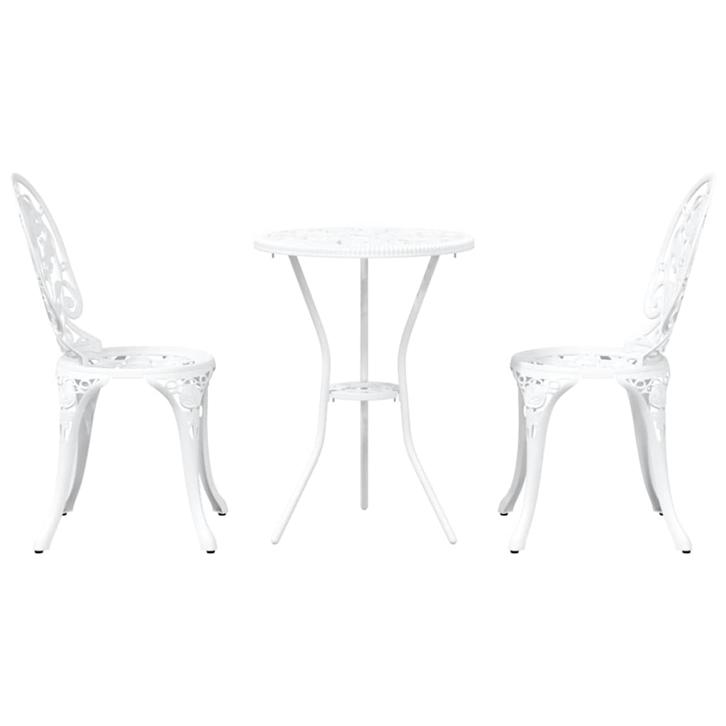 Garden Bistro Set 3 pcs White Aluminium