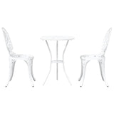 Garden Bistro Set 3 pcs White Aluminium