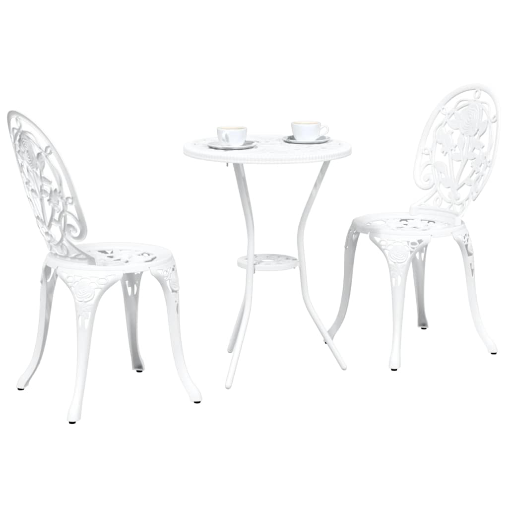 Garden Bistro Set 3 pcs White Aluminium
