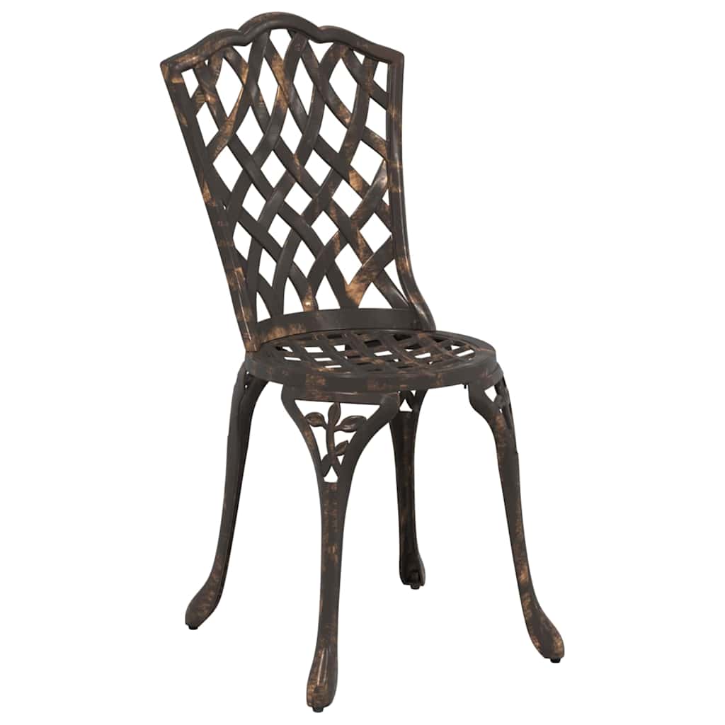 Garden Bistro Set 3 pcs Bronze Aluminium