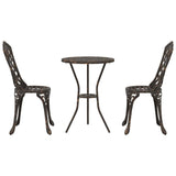 Garden Bistro Set 3 pcs Bronze Aluminium