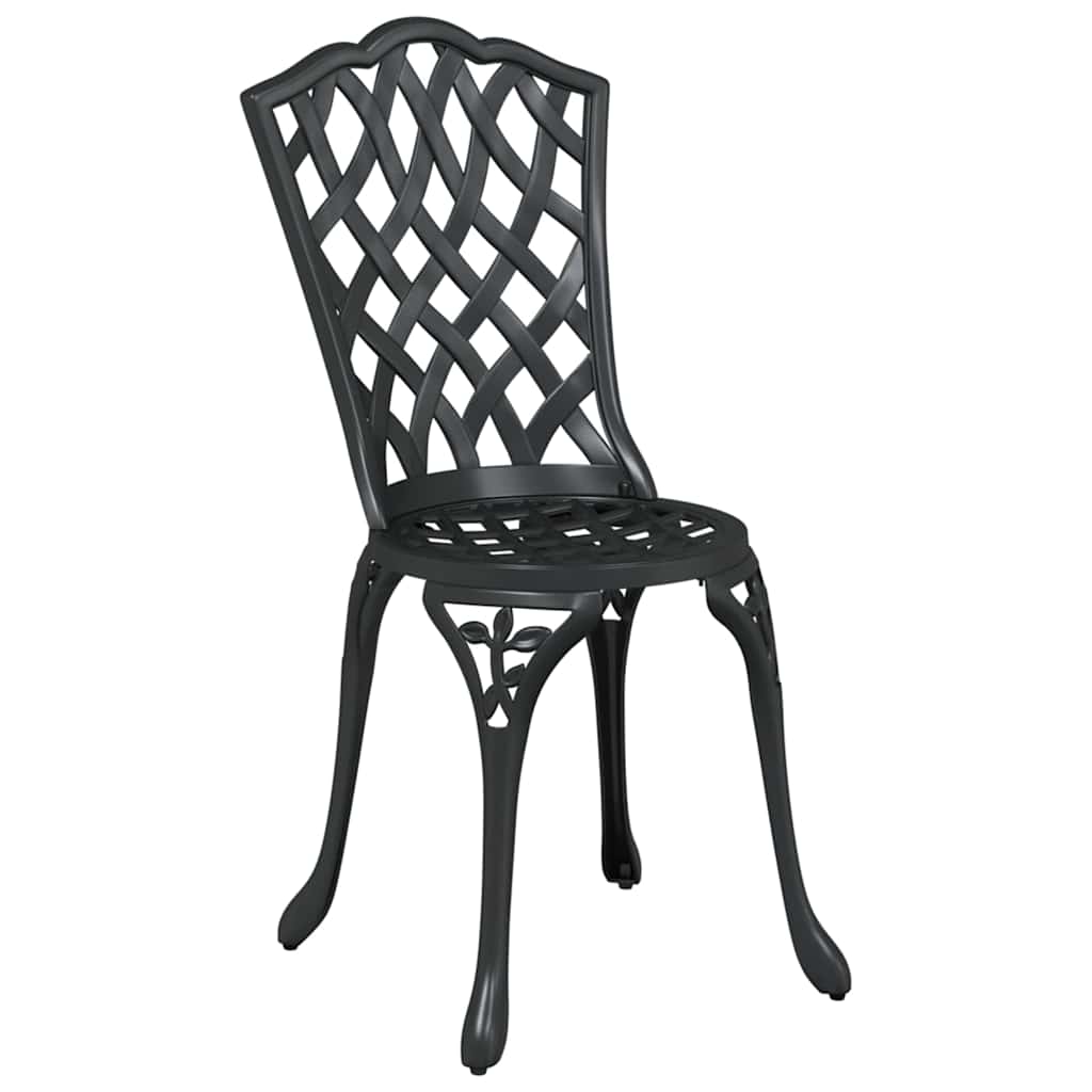 Garden Bistro Set 3 pcs Black Aluminium