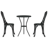 Garden Bistro Set 3 pcs Black Aluminium