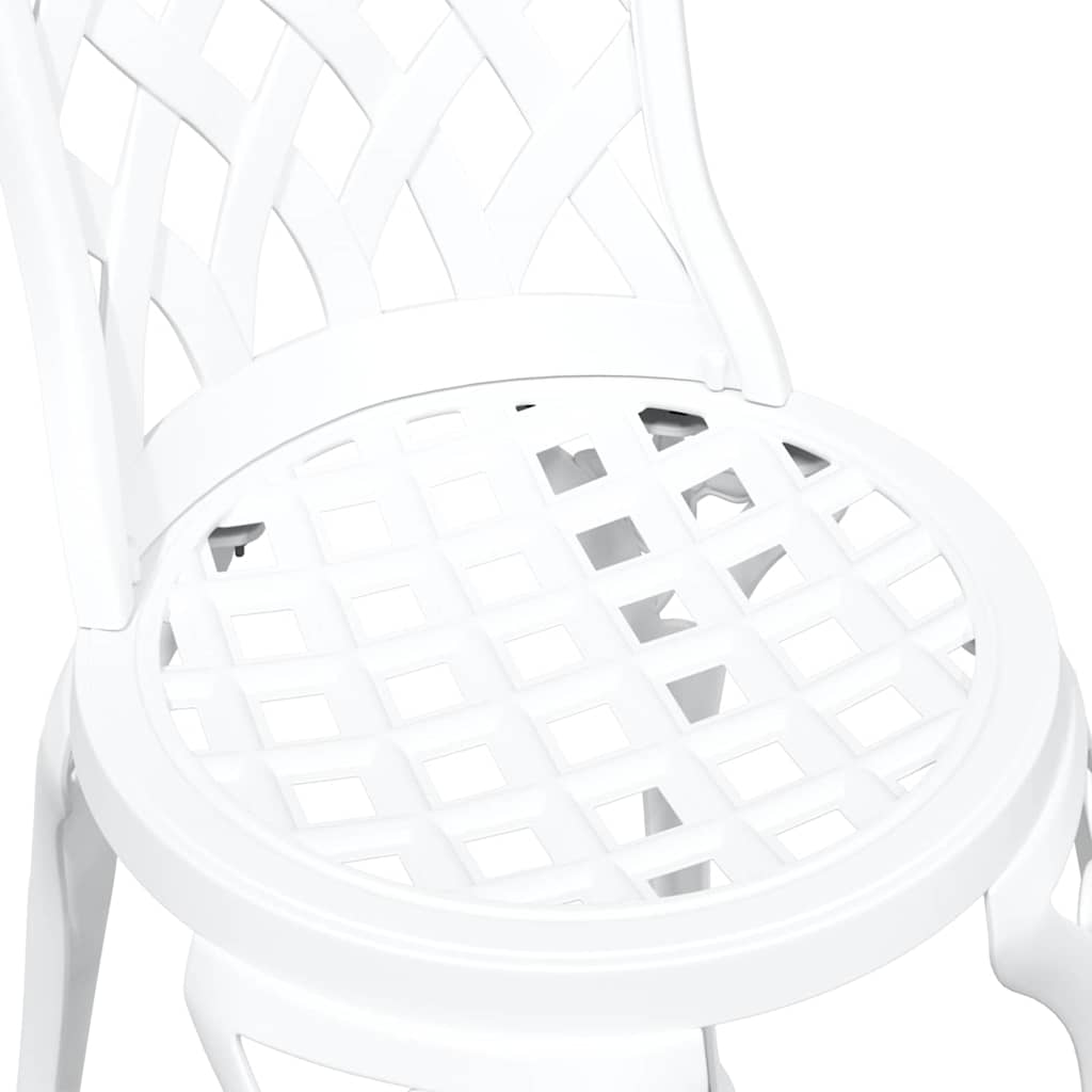 Garden Bistro Set 3 pcs White Aluminium