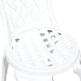 Garden Bistro Set 3 pcs White Aluminium