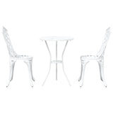 Garden Bistro Set 3 pcs White Aluminium