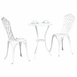 Garden Bistro Set 3 pcs White Aluminium