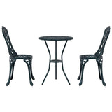Garden Bistro Set 3 pcs Green Aluminium
