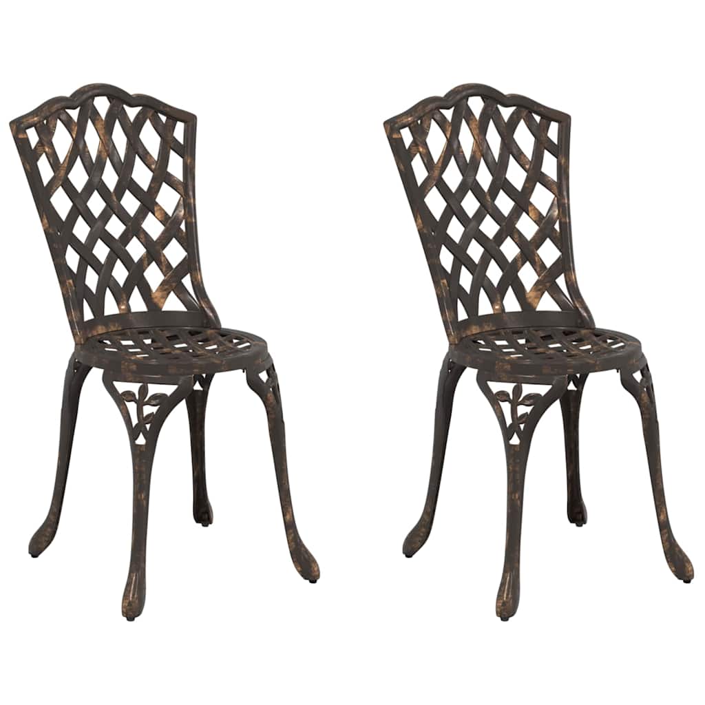 Garden Chair 2 pcs Bronze 55 x 56.5 x 91cm Aluminium