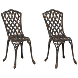 Garden Chair 2 pcs Bronze 55 x 56.5 x 91cm Aluminium