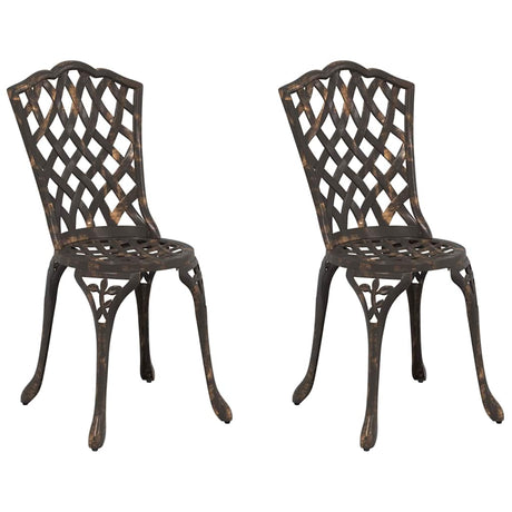 Garden Chair 2 pcs Bronze 55 x 56.5 x 91cm Aluminium