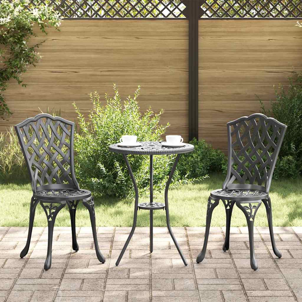 Garden Chair 2 pcs Black 55 x 56.5 x 91cm Aluminium