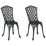 Garden Chair 2 pcs Black 55 x 56.5 x 91cm Aluminium