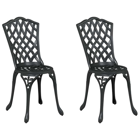 Garden Chair 2 pcs Black 55 x 56.5 x 91cm Aluminium