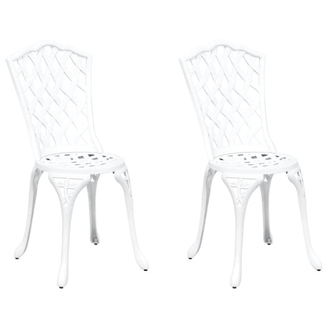 Garden Chair 2 pcs White 55 x 56.5 x 91cm Aluminium